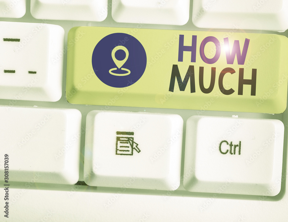 Poster handwriting text writing how much. conceptual photo ask about the amount or cost of something what a