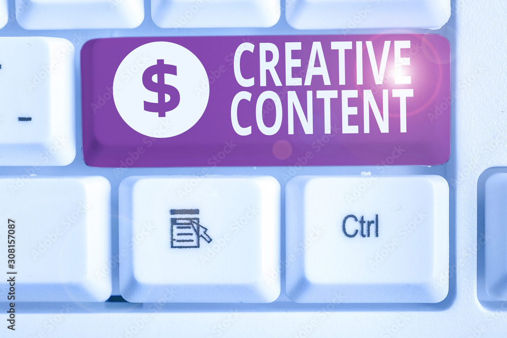 Poster conceptual hand writing showing creative content. concept meaning providing showing with the type of