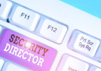 Writing note showing Security Director. Business concept for head of a private security force...