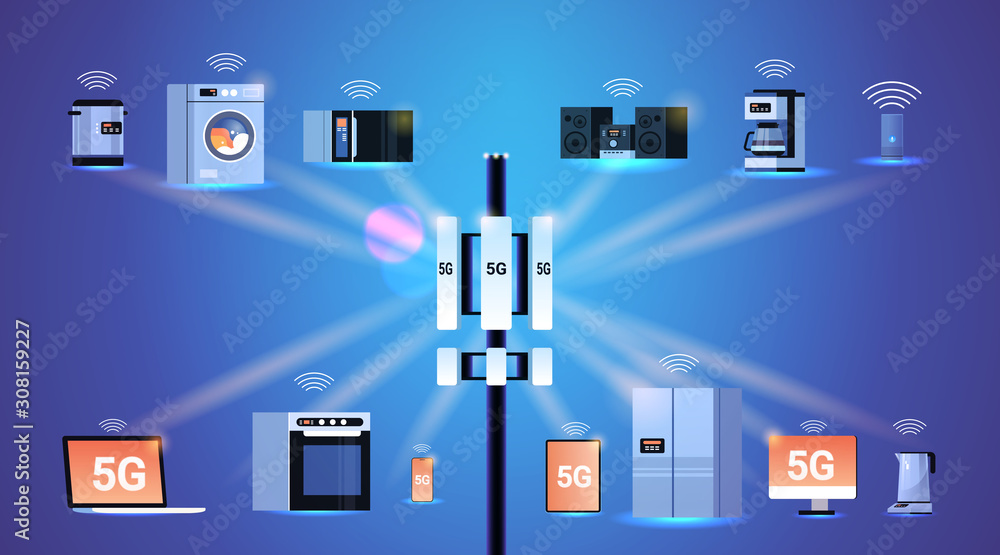 Aufkleber base station receiver 5g online communication tower network technology systems digital appliances co