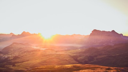Fototapeta premium Beautiful Sunrise in Dolomites Italy