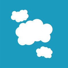 white clouds on blue background isolated vector. Cloud Icon, Cloud Icon Vector. Cloud Icon Flat. Cloud Icon Sign.