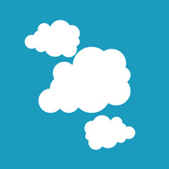 Obraz premium white clouds on blue background isolated vector. Cloud Icon, Cloud Icon Vector. Cloud Icon Flat. Cloud Icon Sign.