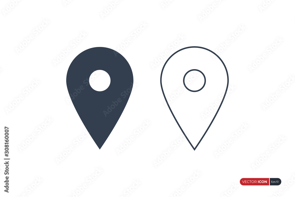 Poster map location icon isolated on white background. flat vector icon design template element