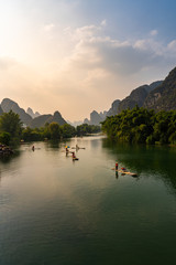 Traditional bamboo boat on Li River