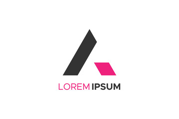 Letter A Logo Geometric Triangle isolated on white background. Flat Vector Logo Design Template Element