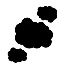 Black clouds on white background isolated vector.