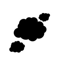 Black clouds on white background isolated vector.