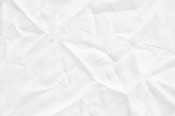 White fabric wrinkled, cloth corrugated texture background.