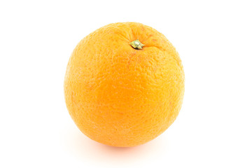 one yellow orange on white background