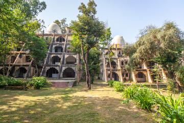 The ruins of the Maharishi Mahesh Yogi Ashram (Beatles Ashram) in Rishikesh, old center for transcendental meditation where the beatles learned this type of meditation.