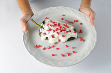 Plato de chile en nogada 