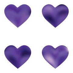Collection of blurred backgrounds hearts.