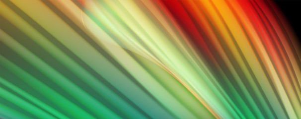 Modern rainbow liquid color flow colorful poster. Wave Liquid shape in black color background. Abstract composition