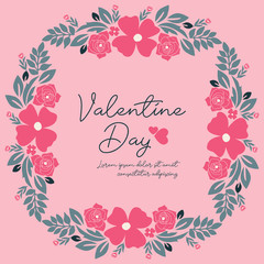 Place for text, valentine day, romantic, with leaf flower frame style. Vector