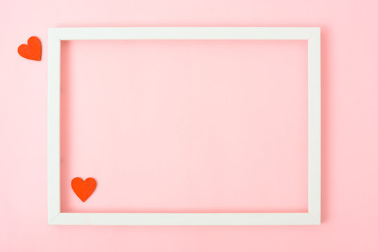Valentine's Day Concept, Top view Flat lay, photo frame