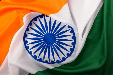 Indian republic day, flat lay top view, Indian flag