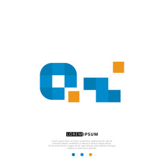 QZ Q Z Logo Monogram with Blue and yellow Colors. modern letter logo design