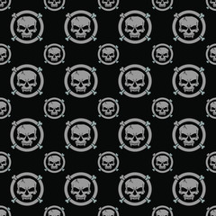 skull seamless pattern with black background vector eps 10