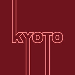 Image relative to Japan travel theme. Kyoto city name in geometry style design. Creative typography poster concept.