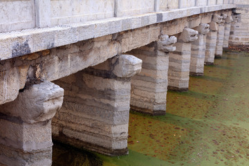 Fototapeta na wymiar Ancient Chinese stone bridge pier