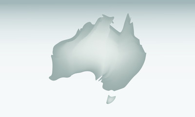 Gray color Australia map with dark and light effect vector on light background illustration