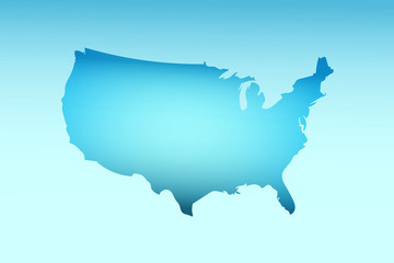 Blue USA map ice with dark and light effect vector on light background illustration