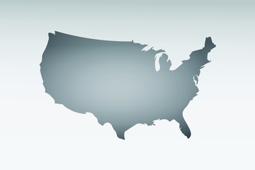Gray color USA map with dark and light effect vector on light background illustration