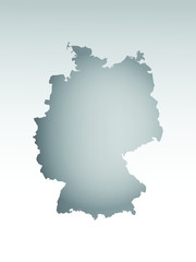 Gray color Germany map with dark and light effect vector on light background illustration