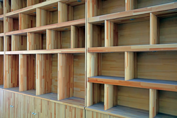 Wooden shelf features