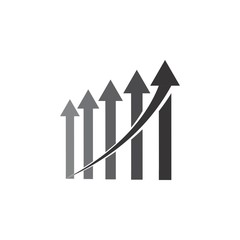 Up Arrow with chart logo design vector