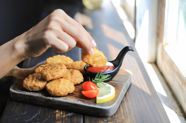Chicken nugget for eating in home 