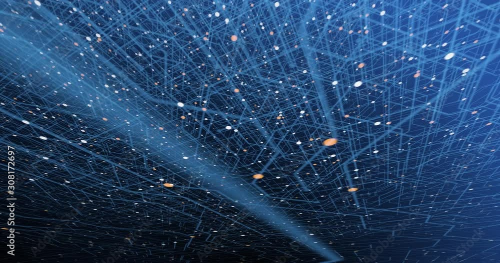 Poster 4k seamless loop of print circuit technology cyber and futuristic concept. circuit board with moving