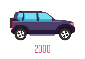 SUV model of 2000 side view and car manufacturing evolution
