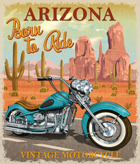 Vintage Arizona motorcycle poster.