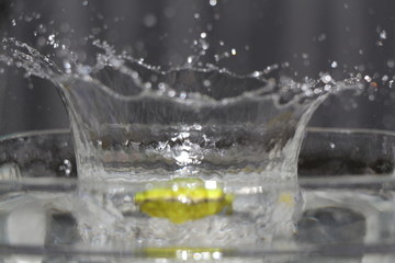 Dance of a tennis ball in harmony with water.