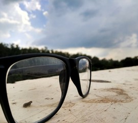 glasses on edge
