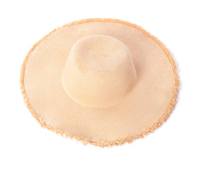 Stylish hat on white background