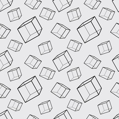 cube line seamless pattern vector illustration background