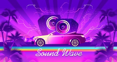 car audio sound wave banner