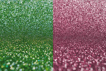 Closeup of double color green and rose, bright art texture
