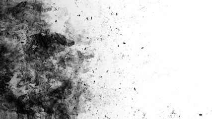Black and White fire embers on isolated background. Explosion burn flame texture overlays for text or copyspace. Design element.