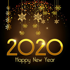 Obraz na płótnie Canvas Happy new year 2020 design, Welcome celebrate greeting card happy decorative and celebration theme Vector illustration