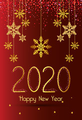 Fototapeta na wymiar Happy new year 2020 design, Welcome celebrate greeting card happy decorative and celebration theme Vector illustration