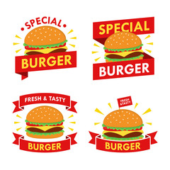 Burger Logo Design Vector Set