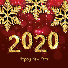 Happy new year 2020 design, Welcome celebrate greeting card happy decorative and celebration theme Vector illustration