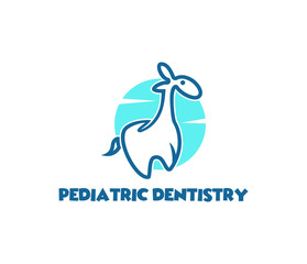 vector of funny Pedriatic dentistry with giraffe   and tooth logo design eps format