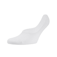 Blank white cotton sport short sock on invisible foot isolated on white background as mock up for advertising, branding, design, front view, template.