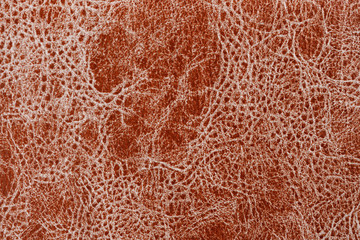 Brown natural leather texture with a pattern. Real animal skin background texture.