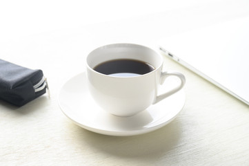 caffee and caffee cup and laptop pc and smartphone